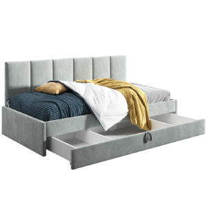 Łóżko młodzieżowe 80x200 Comfort Niko, Jasny szary, Pojemnik