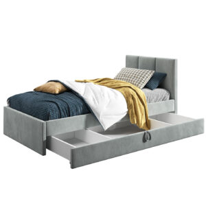 Łóżko młodzieżowe 80x200 Basic Niko, Jasny szary, Pojemnik