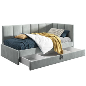 Łóżko młodzieżowe 80x200 Supreme Niko, Jasny szary, Pojemnik