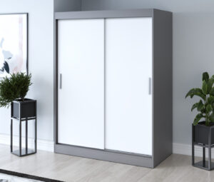 Szafa przesuwna 150x200 Gold, Antracyt mat / Biały mat