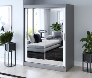 Szafa przesuwna 150x200 Karl, Antracyt mat / Biały mat