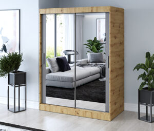 Szafa przesuwna 150x200 Karl, Dąb Artisan / Antracyt mat