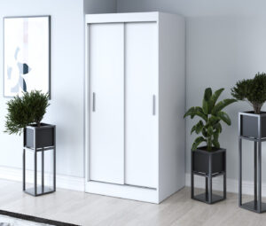 Szafa przesuwna 90x200 Gold, Biały mat