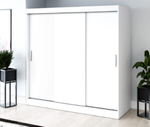 Szafa przesuwna 200x200 Gold, Biały mat