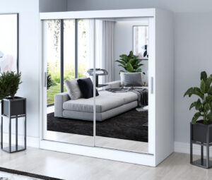 Szafa przesuwna 180x200 Karl, Biały mat