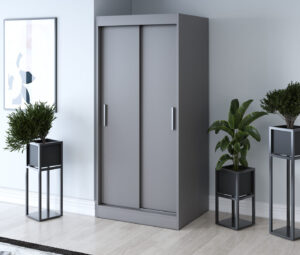 Szafa przesuwna 90x200 Gold, Antracyt mat