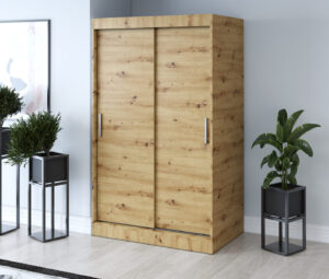 Szafa przesuwna 120x200 Gold, Dąb Artisan