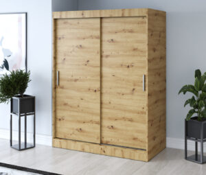 Szafa przesuwna 150x200 Gold, Dąb Artisan