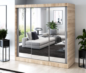 Szafa przesuwna 200x200 Karl, Dąb Sonoma / Antracyt mat