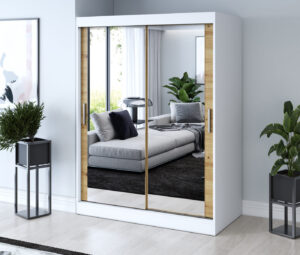 Szafa przesuwna 150x200 Karl, Biały mat / Dąb Artisan