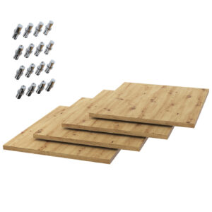 Półki do szafy 200x200, 4 sztuki, Dąb Artisan