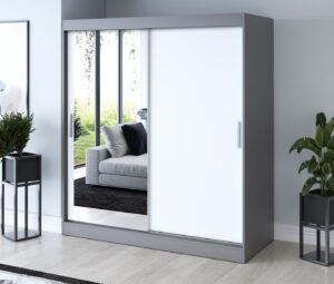 Szafa przesuwna 180x200 Sofia, Antracyt mat / Biały mat