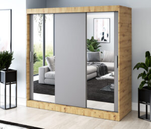 Szafa przesuwna 200x200 Sofia, Dąb Artisan / Antracyt mat