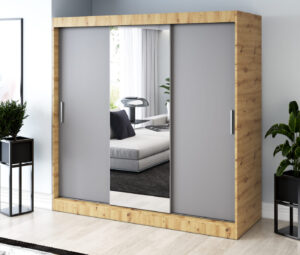 Szafa przesuwna 200x200 Hugo, Dąb Artisan / Antracyt mat