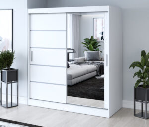 Szafa przesuwna 180x200 Pepe, Biały mat