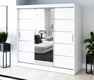 Szafa przesuwna 200x200 Pepe, Biały mat