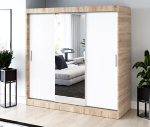 Szafa przesuwna 200x200 Hugo, Dąb Sonoma / Biały mat