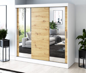 Szafa przesuwna 200x200 Sofia, Biały mat / Dąb Artisan